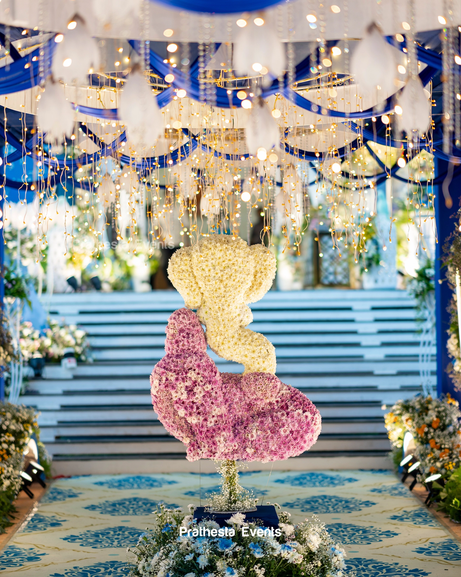 floral-ganesha-wedding-decor-fairy-lights