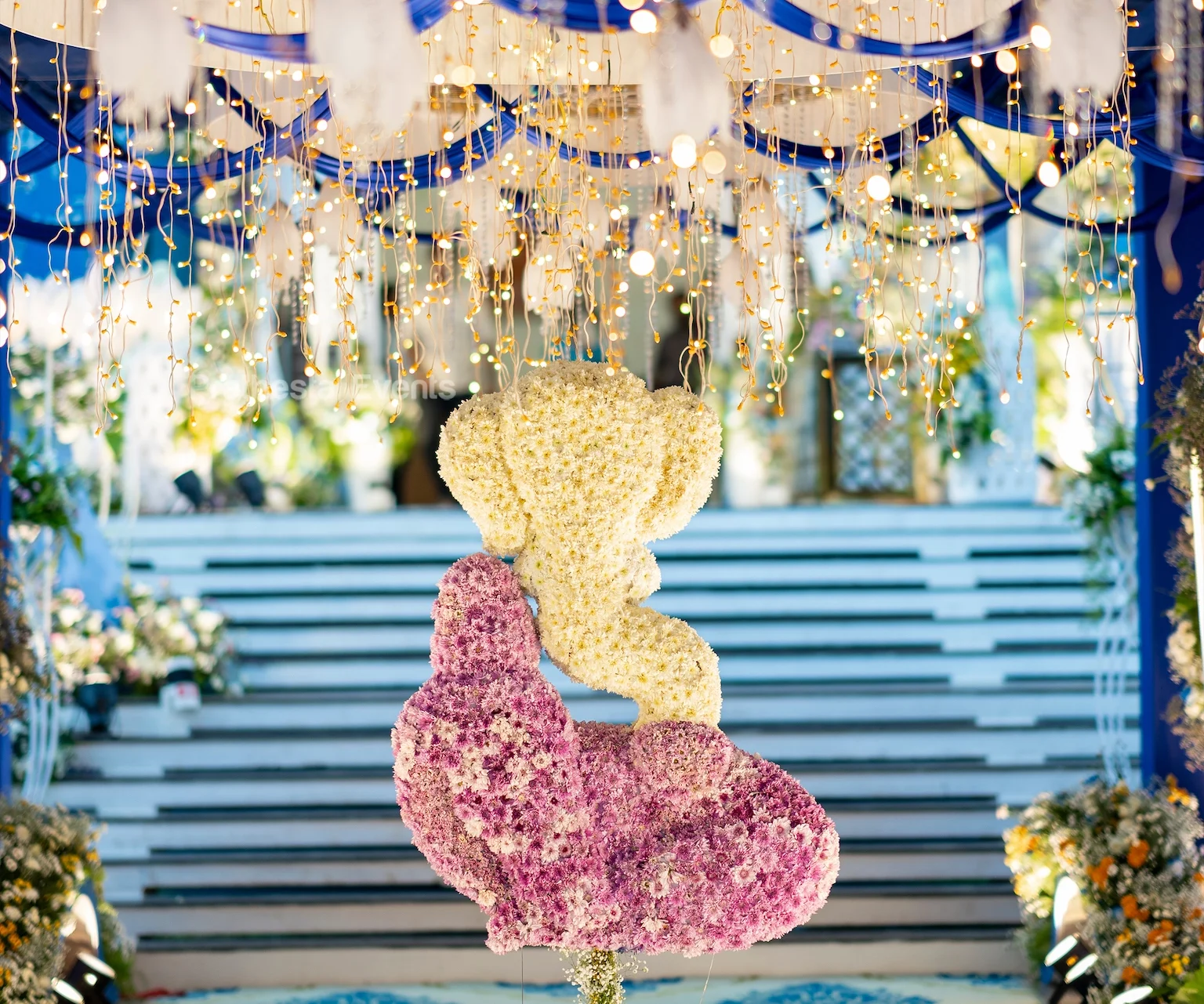 floral-ganesha-wedding-decor-fairy-lights